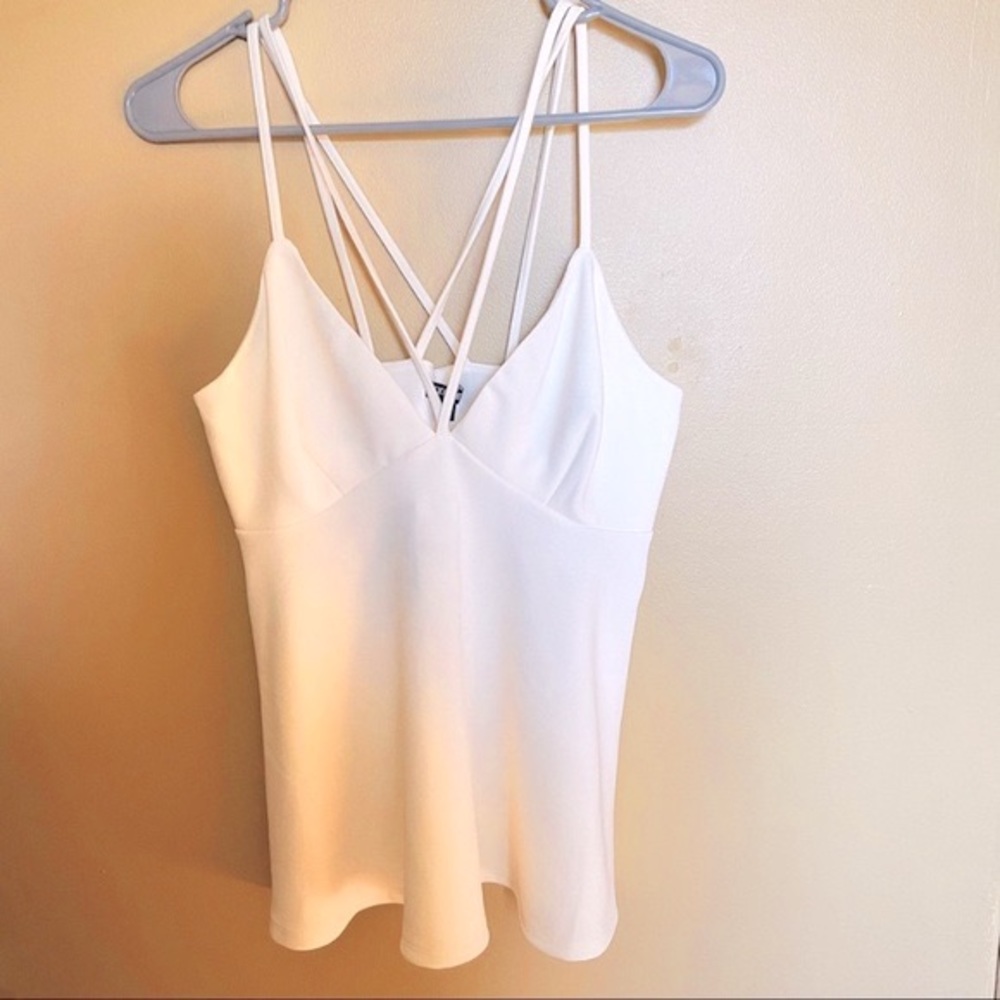 NWT Express Cream Criss Cross Blouse Tank medium